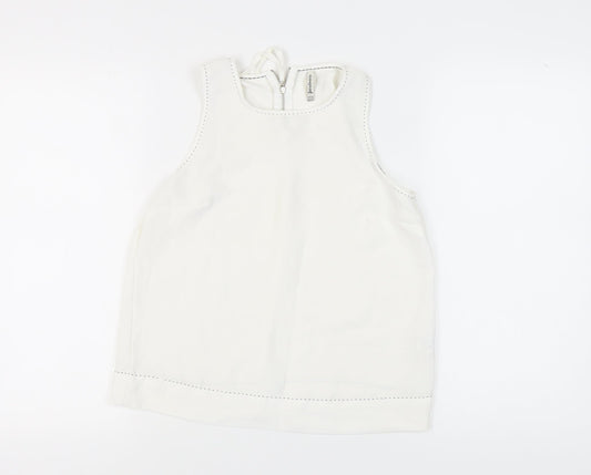 Womens UK Size M Stradivarius White Basic Tank