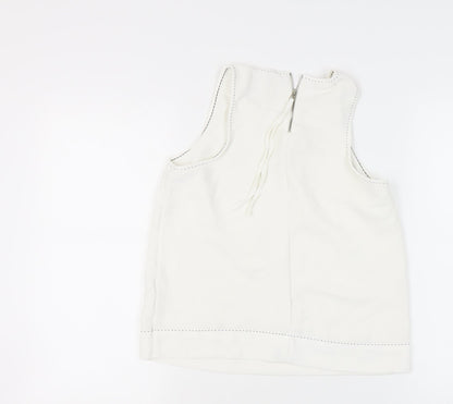 Womens UK Size M Stradivarius White Basic Tank