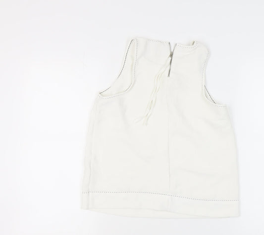 Womens UK Size M Stradivarius White Basic Tank
