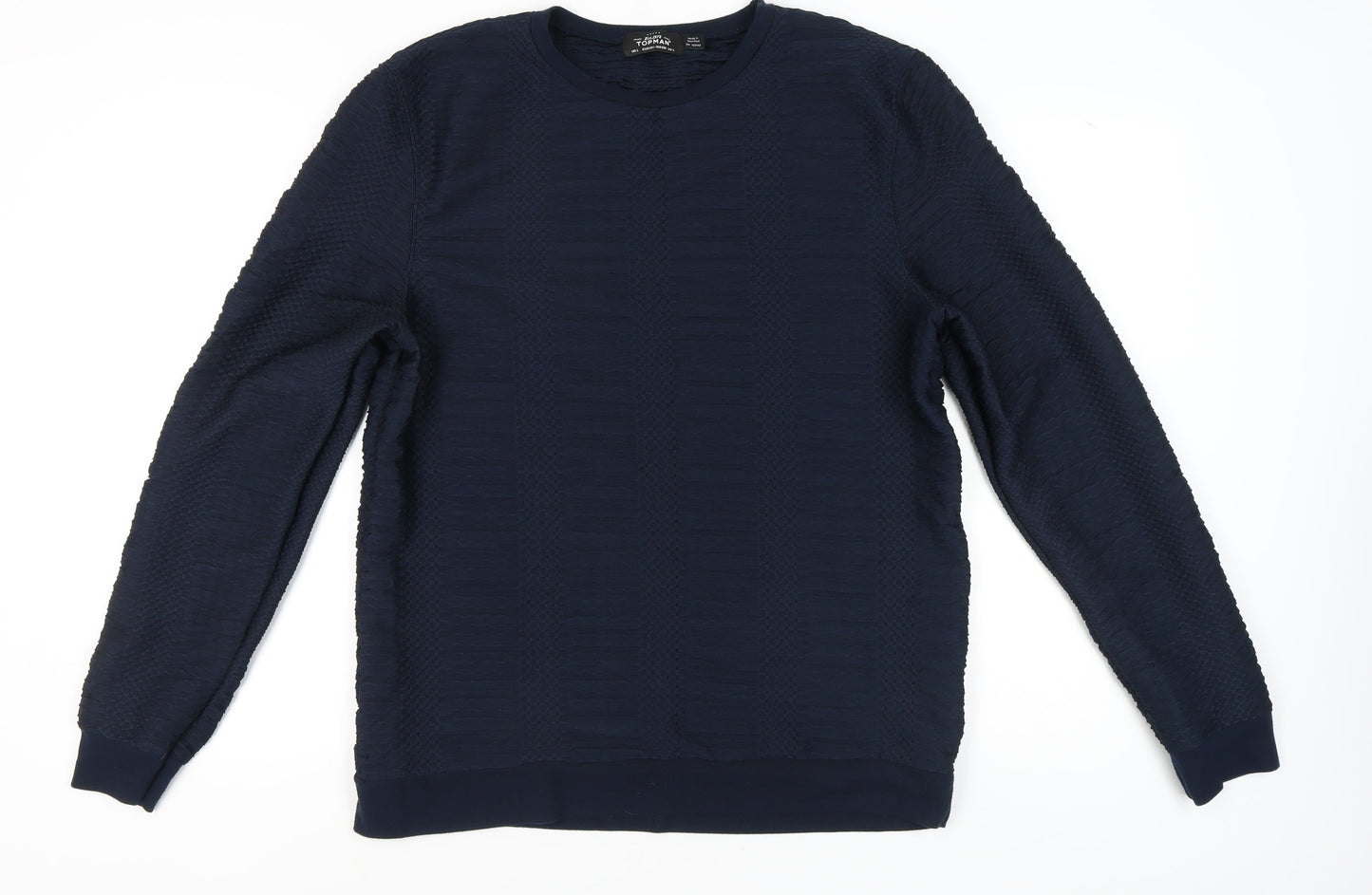 Topman Men's Blue Long Sleeve Casual Shirt L
