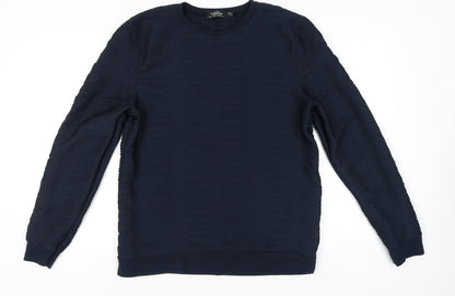 Topman Men's Blue Long Sleeve Casual Shirt L