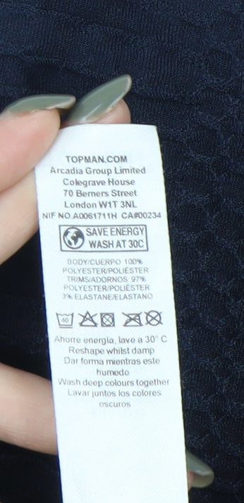 Topman Men's Blue Long Sleeve Casual Shirt L
