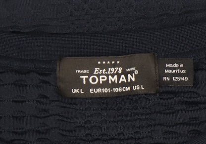 Topman Men's Blue Long Sleeve Casual Shirt L