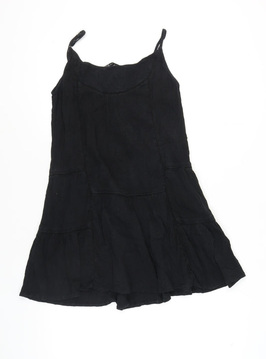 Zara Basic Women's Black Slip Dress - Size 12