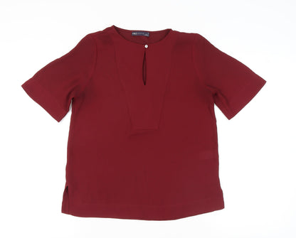 Womens UK Size 8 Marks and Spencer Red Basic Blouse