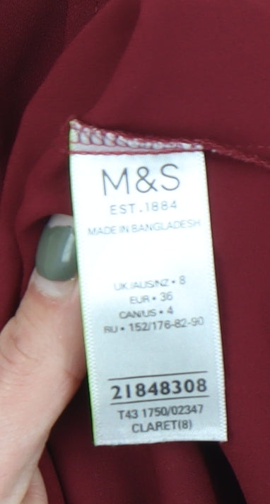 Womens UK Size 8 Marks and Spencer Red Basic Blouse