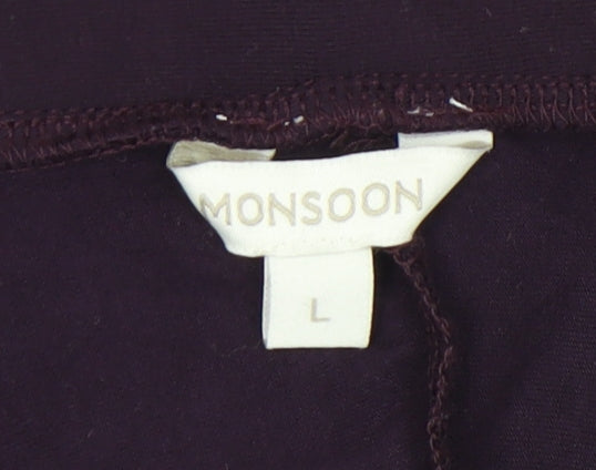 Monsoon Purple Women's Skirt, Size L, Viscose Blend