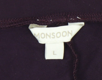 Monsoon Purple Women's Skirt, Size L, Viscose Blend