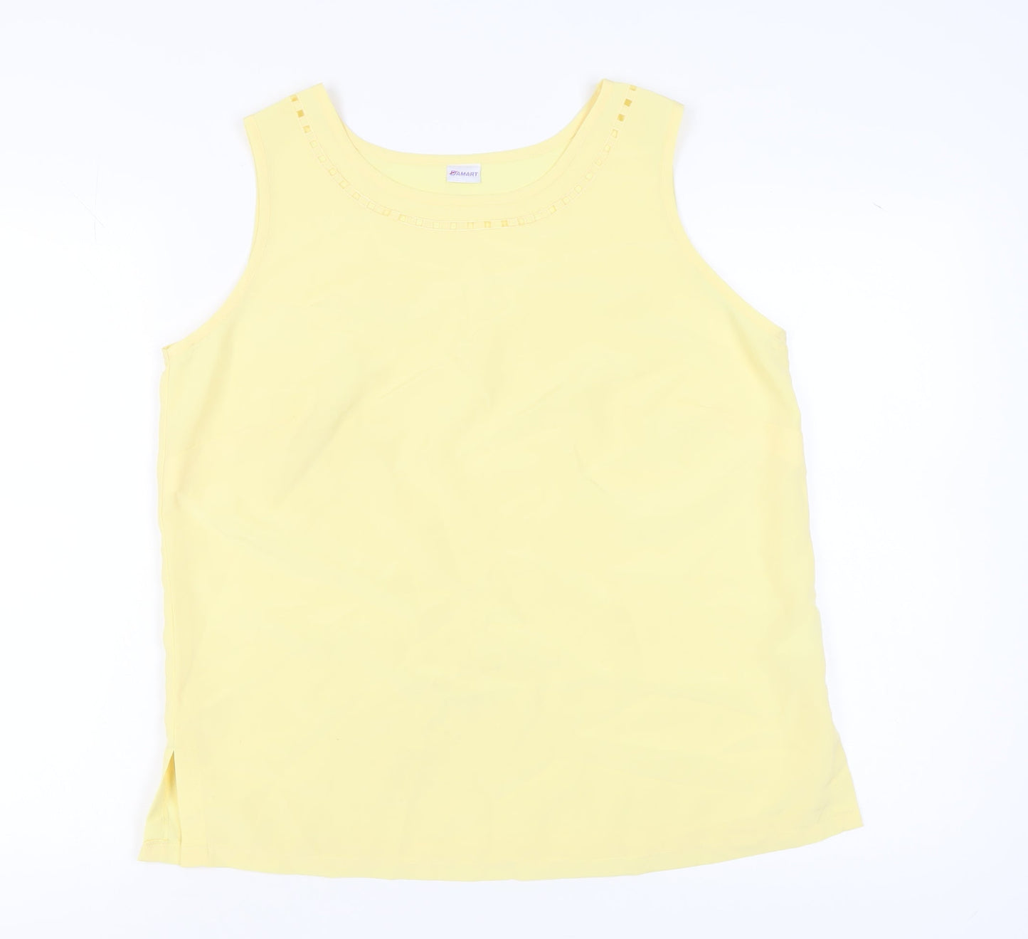 Damart Women's Yellow Tank Top, Size 18, Casual Sleeveless