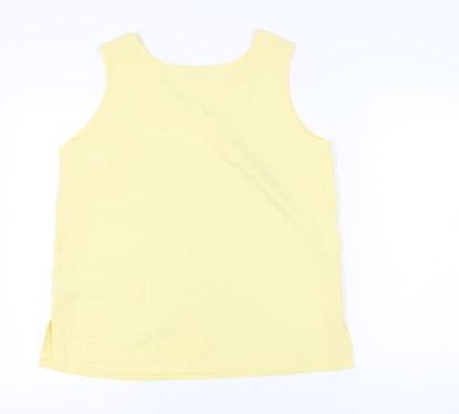 Damart Women's Yellow Tank Top, Size 18, Casual Sleeveless