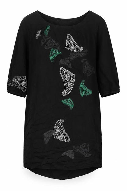 Truly by Part Two Women's Black Butterfly Dress Size 10