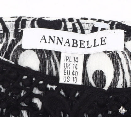 Womens UK Size 14 Annabelle Black Cropped Blouse