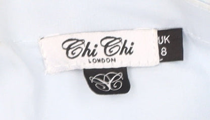 Chi Chi London Women's Blue Halter Dress Size 8