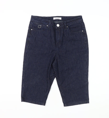 Marks and Spencer Women's Blue Pinstripe Chino Shorts, UK 10
