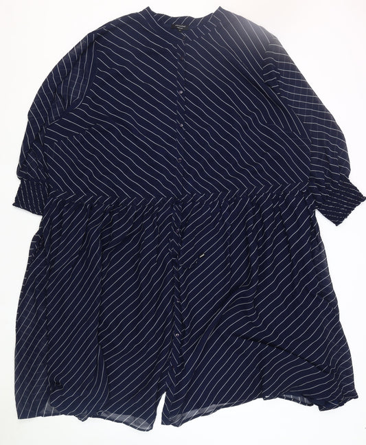 JD Williams Women's Blue Striped Dress Size 4