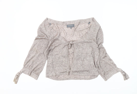 et vous Women's Beige V-Neck Cardigan Size 10