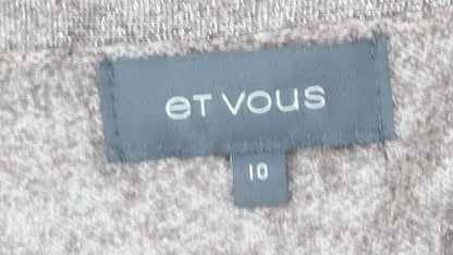 Womens UK Size 10 et vous Beige Cardigan Jumper