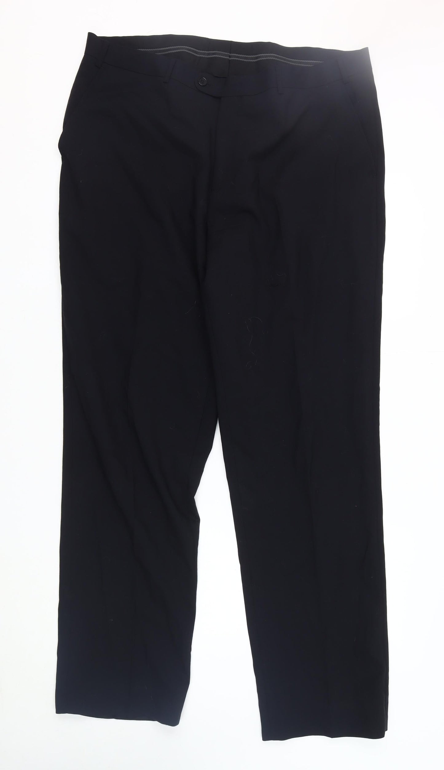 Skopes Men's Black Dress Pants, 40L, Wool Blend, Formal Wear
