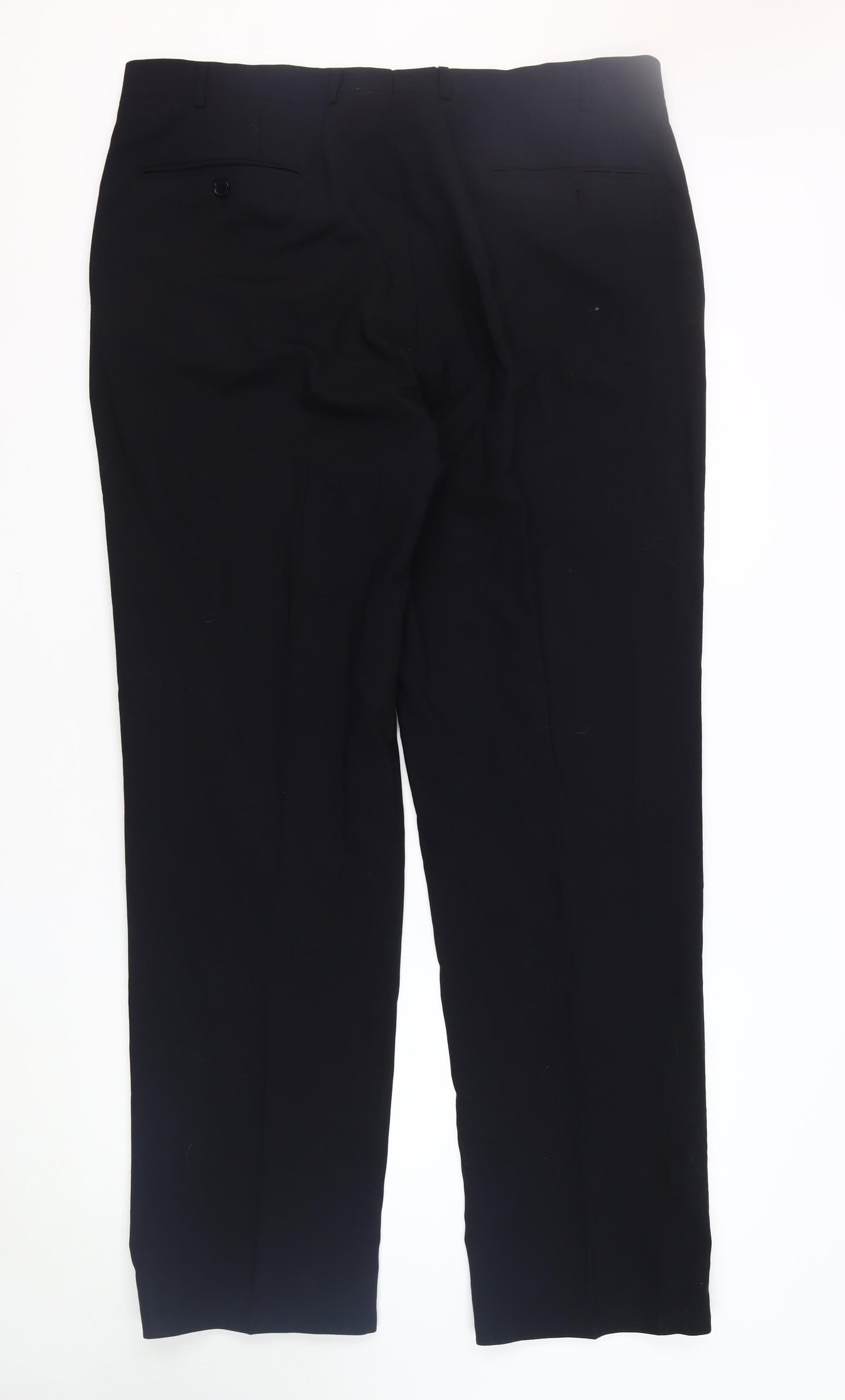 Skopes Men's Black Dress Pants, 40L, Wool Blend, Formal Wear