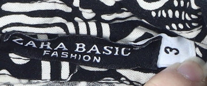 Womens UK Size M Zara Black Basic Blouse