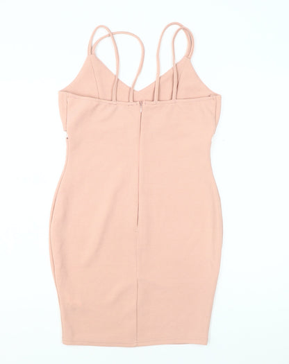 AX Women Beige Knee Length Bodycon Dress Size 12