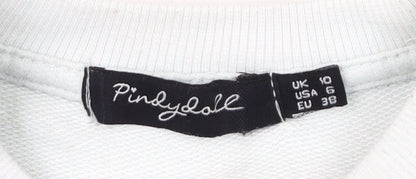 Pinkydoll Women's White Sweatshirt UK 10 Crew Neck Pullover