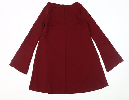 Zara Women's Red Long Sleeve Dress - Size S