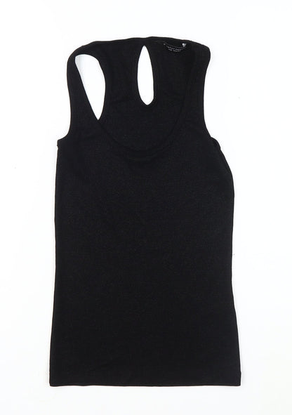 Womens UK Size 8 Dorothy Perkins Black Basic Tank