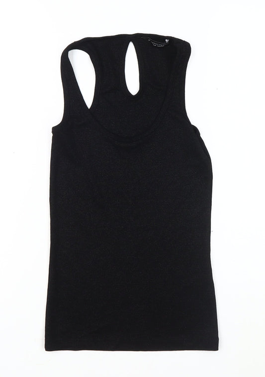 Womens UK Size 8 Dorothy Perkins Black Basic Tank