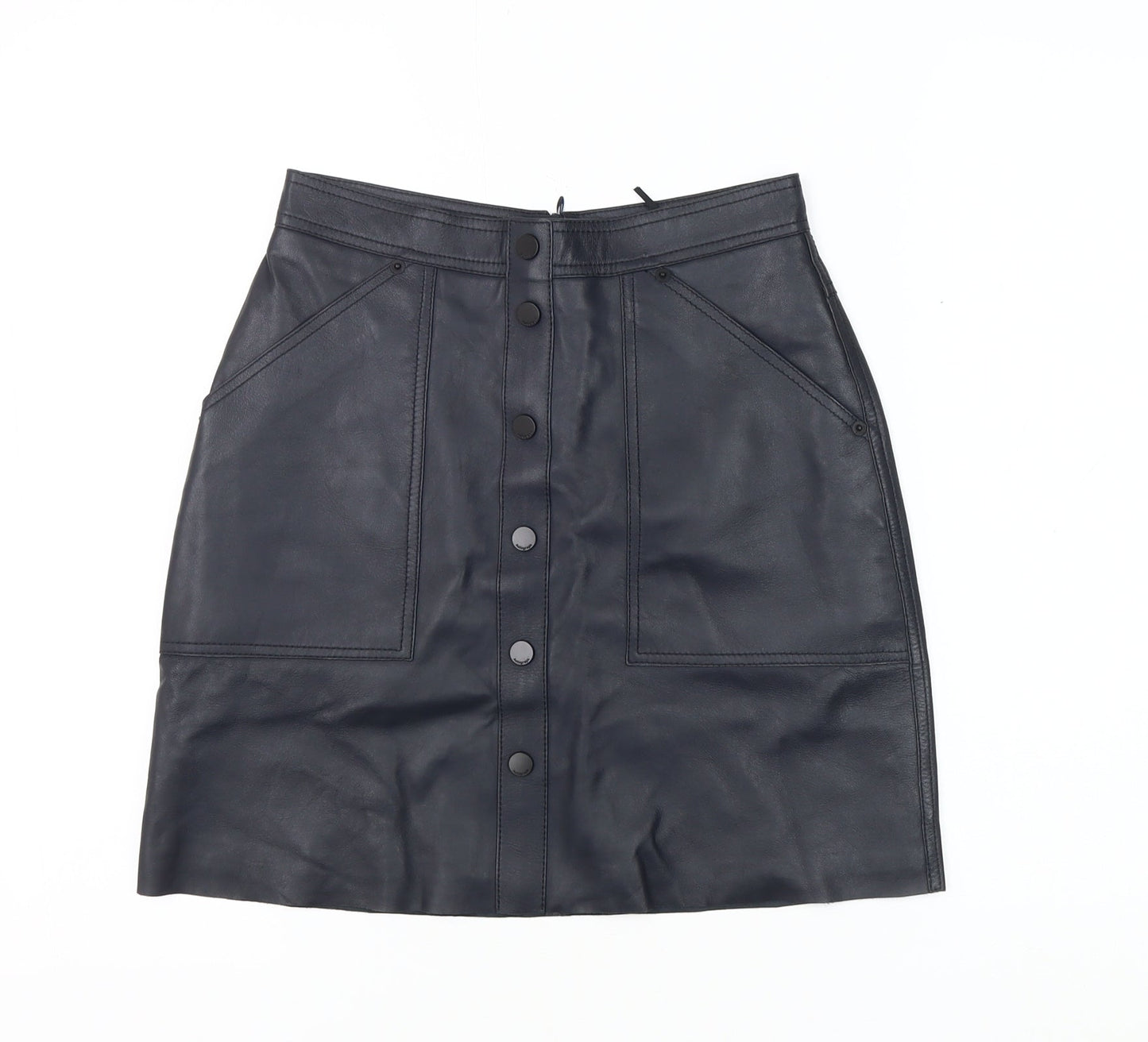 Marks and Spencer Women's Black Leather Skirt Size 6