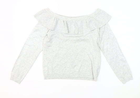 Womens UK Size S Divided Grey Pullover Jumper