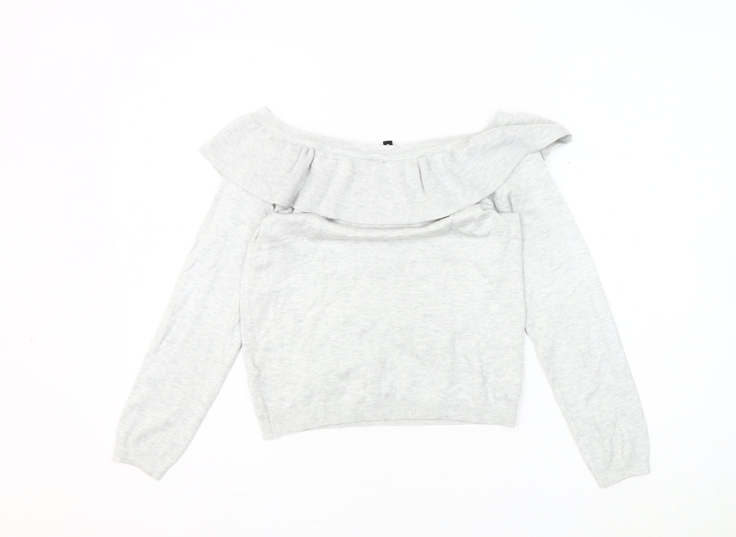 Womens UK Size S Divided Grey Pullover Jumper