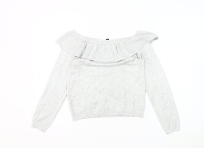 Womens UK Size S Divided Grey Pullover Jumper