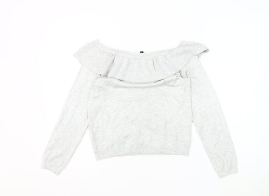 Womens UK Size S Divided Grey Pullover Jumper