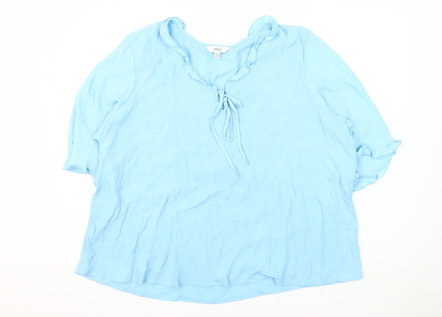 Womens UK Size 20 Marks and Spencer Blue Basic Blouse