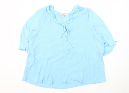 Womens UK Size 20 Marks and Spencer Blue Basic Blouse