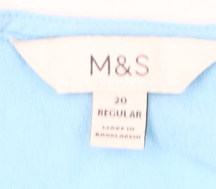 Womens UK Size 20 Marks and Spencer Blue Basic Blouse