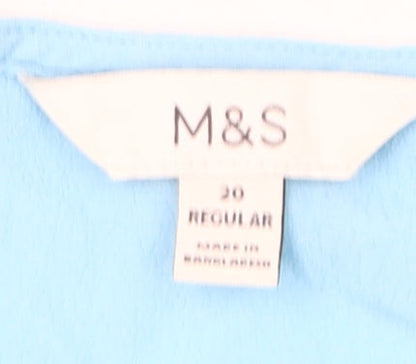 Womens UK Size 20 Marks and Spencer Blue Basic Blouse