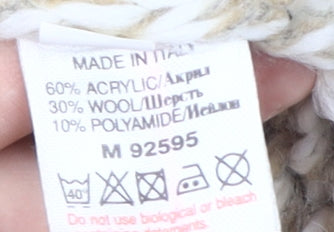 Next Men Beige S High Neck Cardigan Chunky-Knit