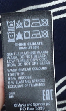 Marks and Spencer Women's Blue A-Line Skirt, Size 12