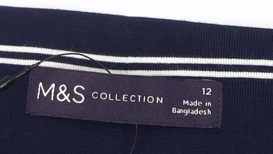 Marks and Spencer Women's Blue A-Line Skirt, Size 12
