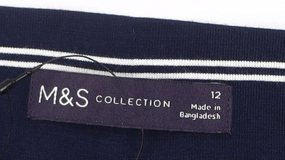 Marks and Spencer Women's Blue A-Line Skirt, Size 12