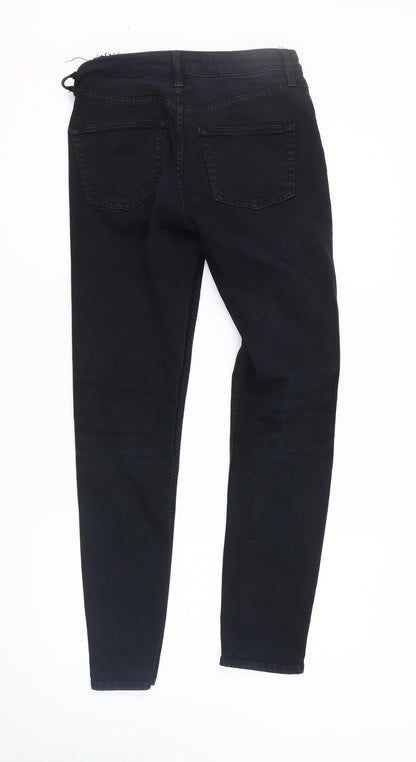 Mens UK Size 28 Topshop Slim Fit Straight Black Jeans