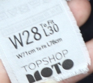 Mens UK Size 28 Topshop Slim Fit Straight Black Jeans