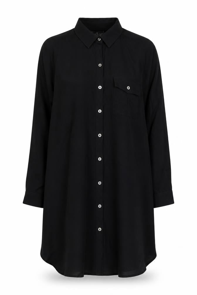 Topshop Petite Black Shirt Dress Size 4 Women
