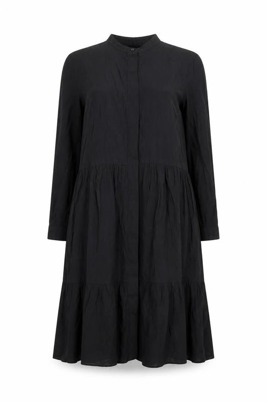 KLEY Women's Black Dress Size 10 Long Sleeve Collared Casual
