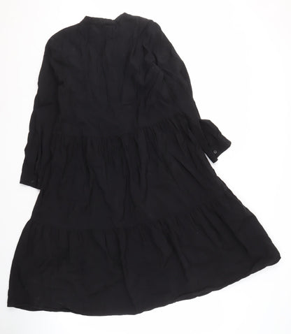KLEY Women's Black Dress Size 10 Long Sleeve Collared Casual