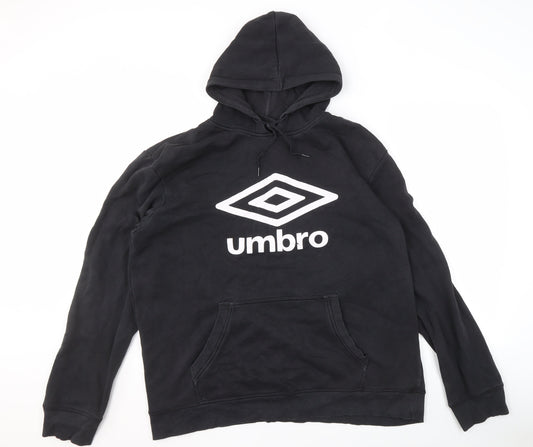 Mens UK Size 2XL Umbro Black Pullover Hoodie