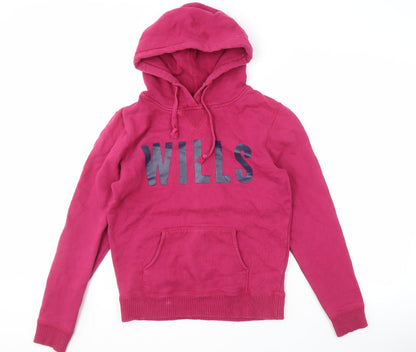 Womens UK Size 10 Jack Wills Pink Pullover Hoodie