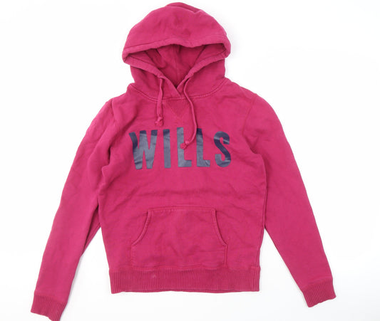 Womens UK Size 10 Jack Wills Pink Pullover Hoodie